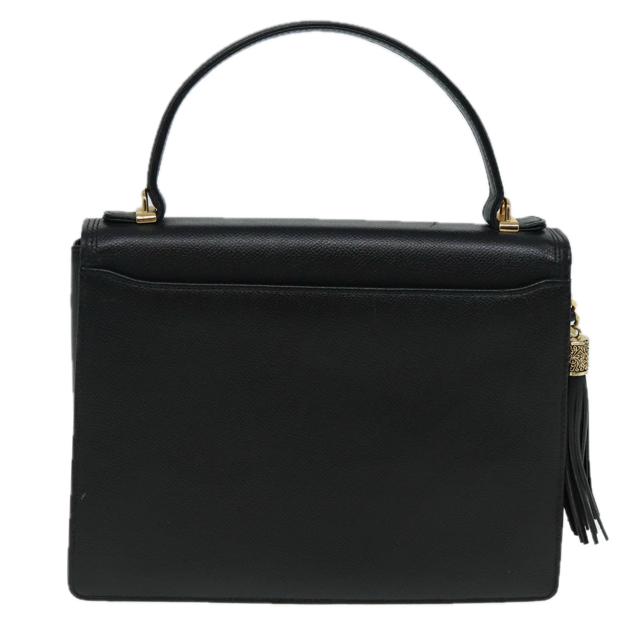 VALENTINO Hand Bag Leather Black Auth yk13995