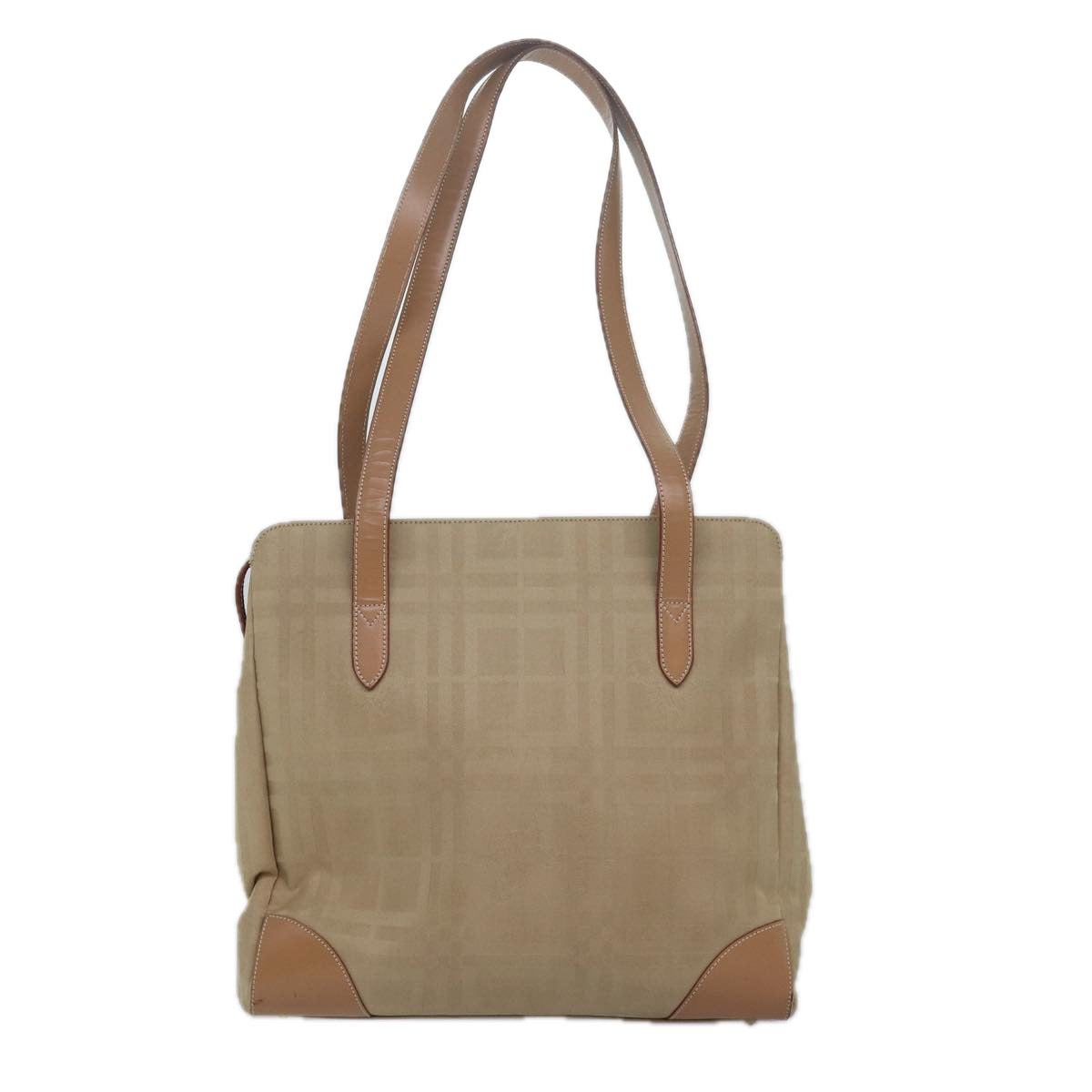 Burberrys Nova Check Shoulder Bag Canvas Beige Auth yk13997 - 0