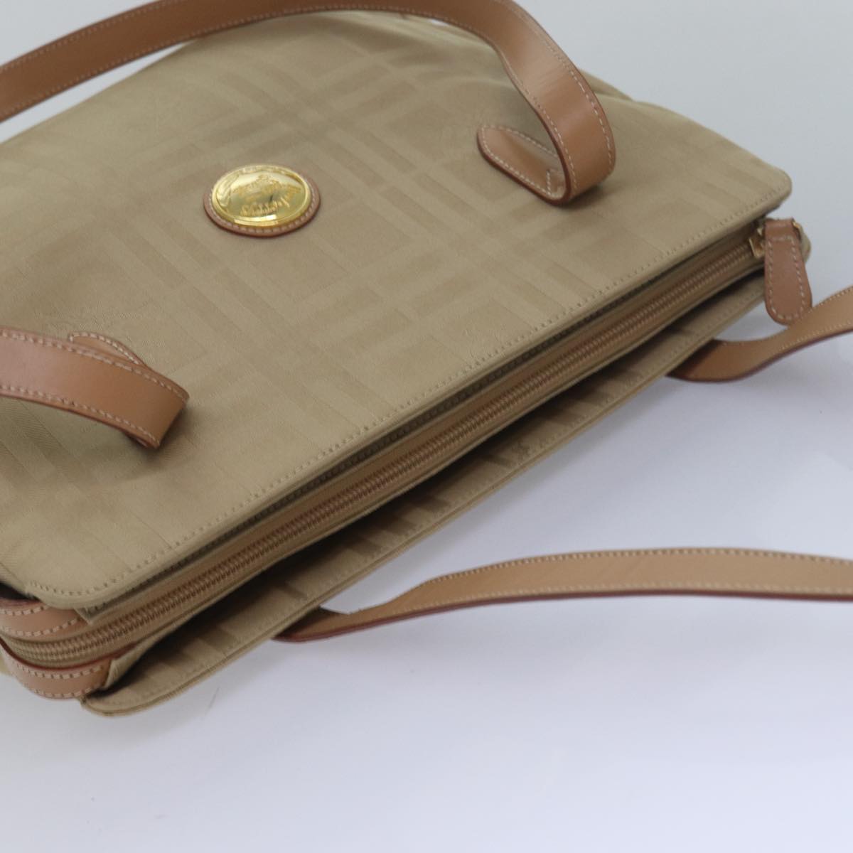 Burberrys Nova Check Shoulder Bag Canvas Beige Auth yk13997