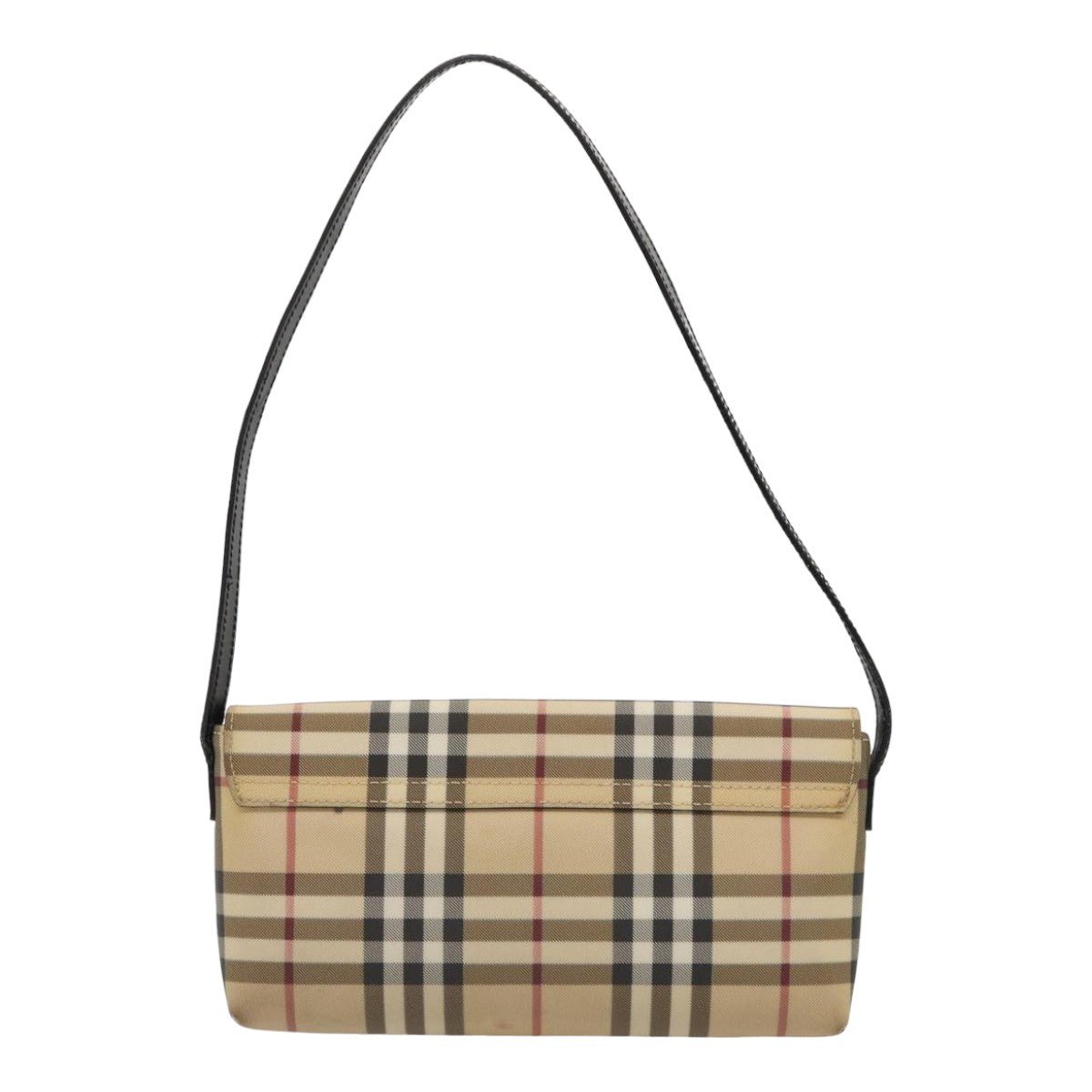 BURBERRY Nova Check Shoulder Bag PVC Beige Auth yk13998 - 0