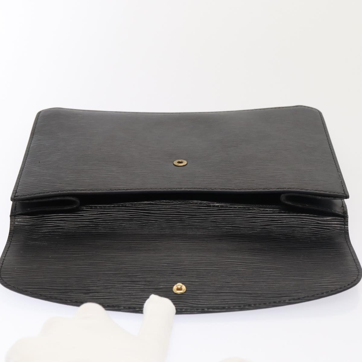 LOUIS VUITTON Epi Montaigne 27 Clutch Bag Black M52652 LV Auth yk14008