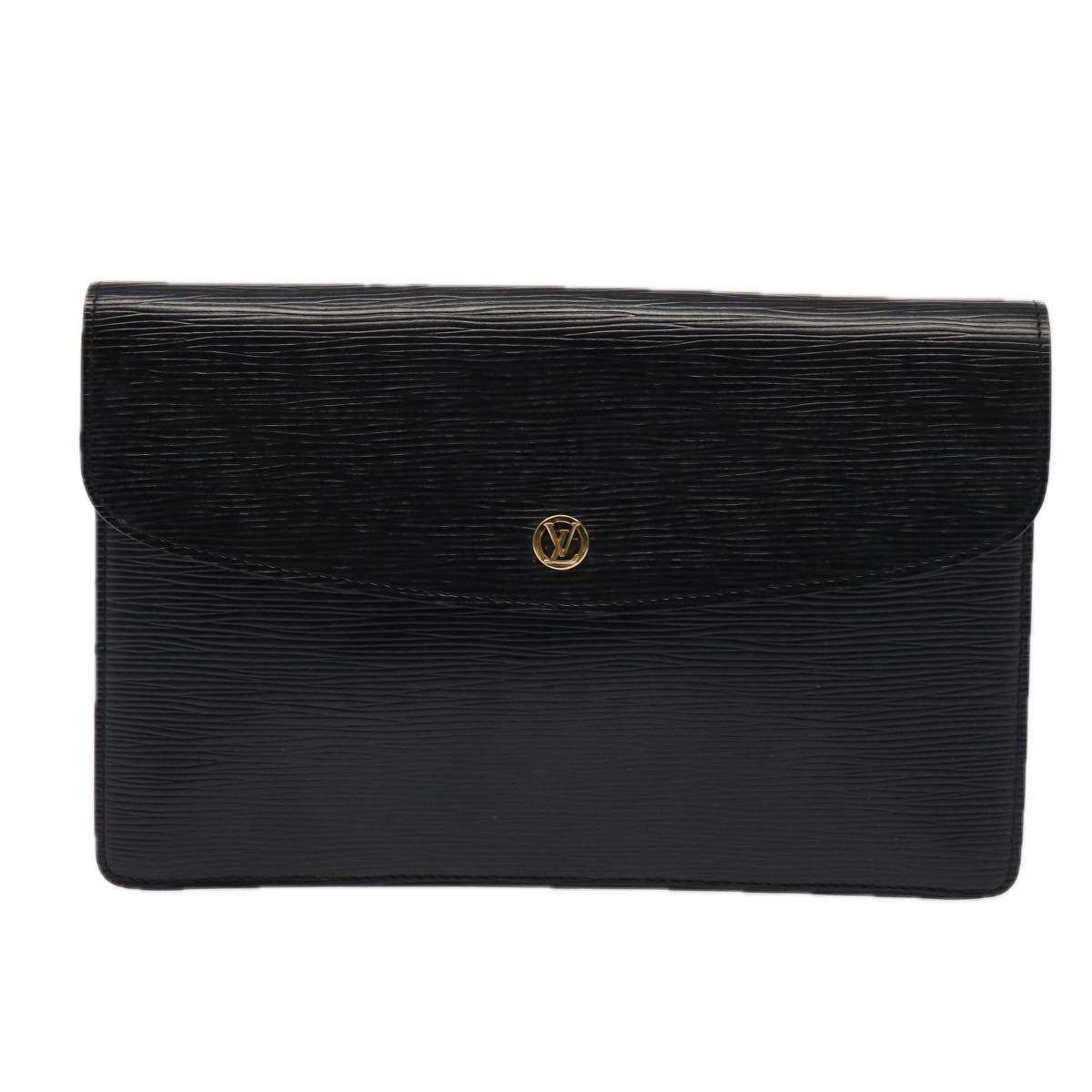 LOUIS VUITTON Epi Montaigne 27 Clutch Bag Black M52652 LV Auth yk14008