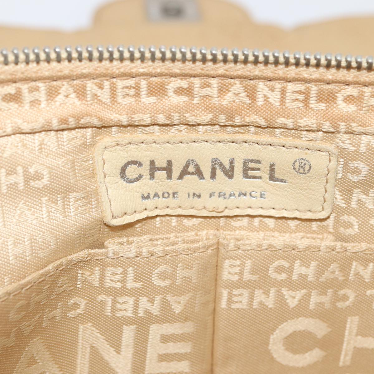 CHANEL Choco Bar  Turn Lock ChainShoulder Bag Canvas Brown CC Auth yk14020