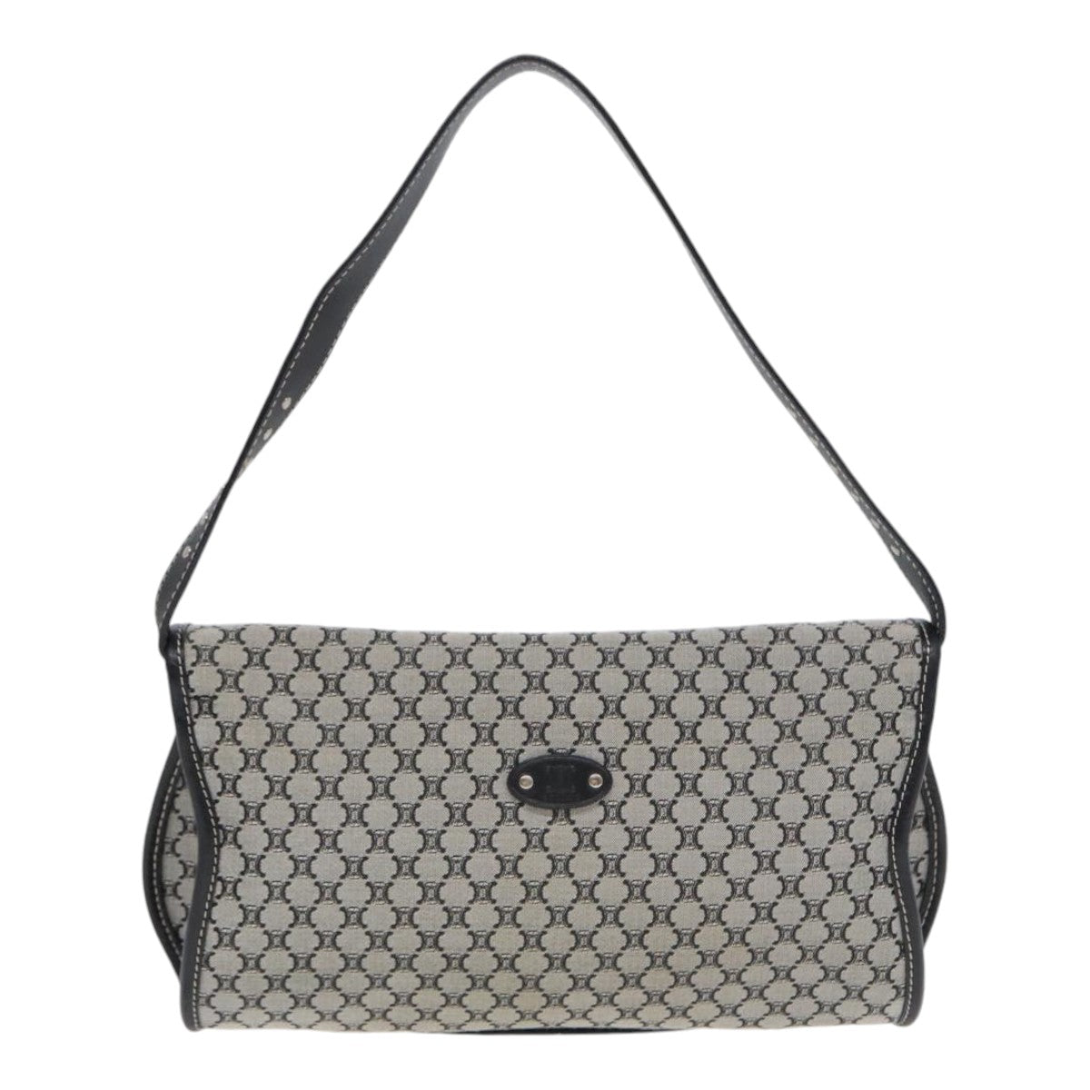 CELINE Macadam Canvas Hand Bag Gray Auth yk14037