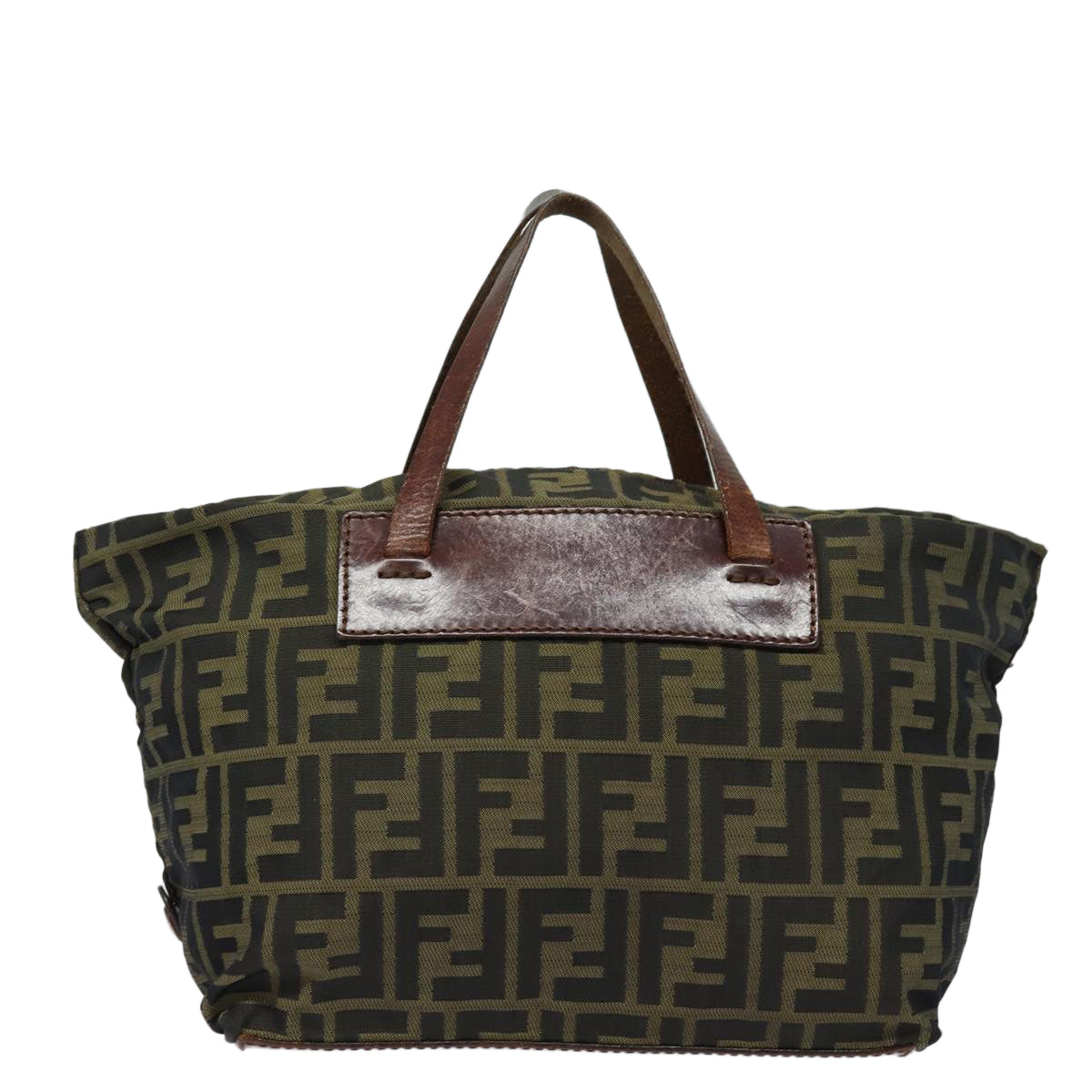 FENDI Zucca Canvas Hand Bag Brown Black Auth yk14048 - 0