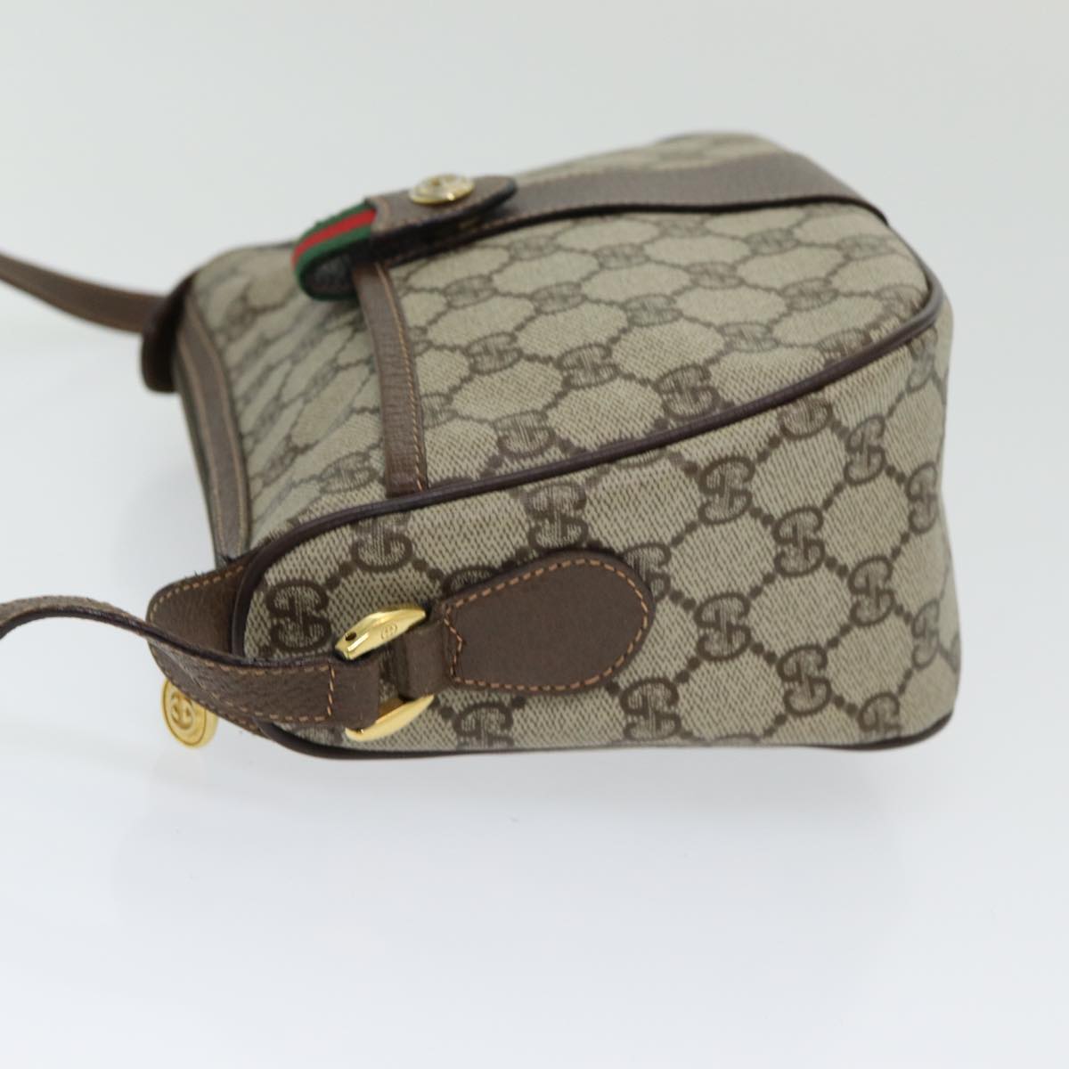 GUCCI GG Supreme Web Sherry Line Shoulder Bag PVC Beige 89 02 032 Auth yk14049