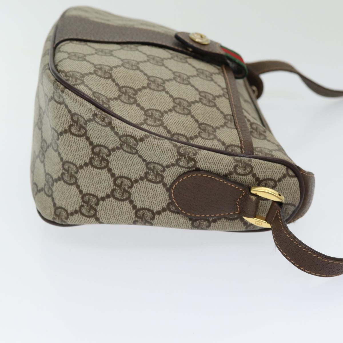 GUCCI GG Supreme Web Sherry Line Shoulder Bag PVC Beige 89 02 032 Auth yk14049