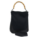 GUCCI Bamboo GG Canvas Hand Bag Black 001 4058 1705 Auth yk14057-1