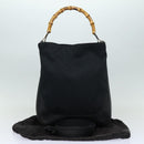 GUCCI Bamboo GG Canvas Hand Bag Black 001 4058 1705 Auth yk14057-12
