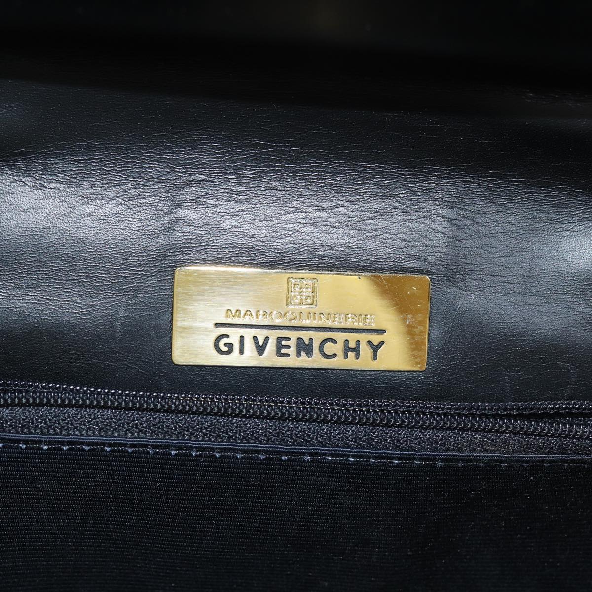 GIVENCHY Hand Bag Leather Black Auth yk14059