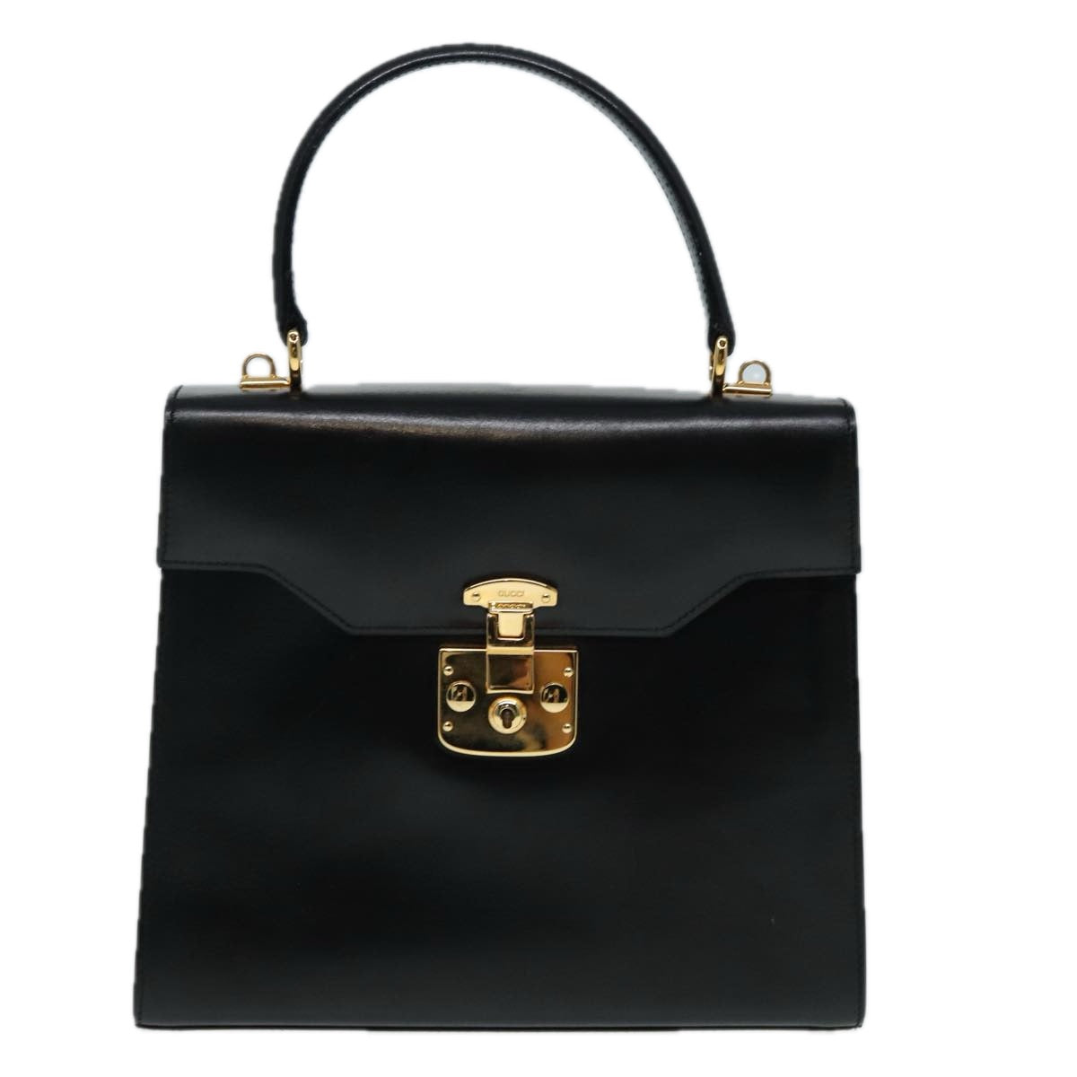 GUCCI Ready lock Hand Bag Leather 2way Black 000 26 0258 Auth yk14070