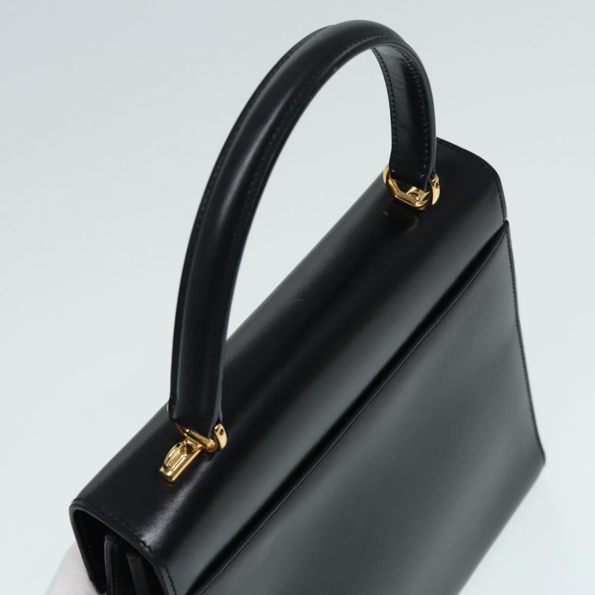 GUCCI Ready lock Hand Bag Leather 2way Black 000 26 0258 Auth yk14070