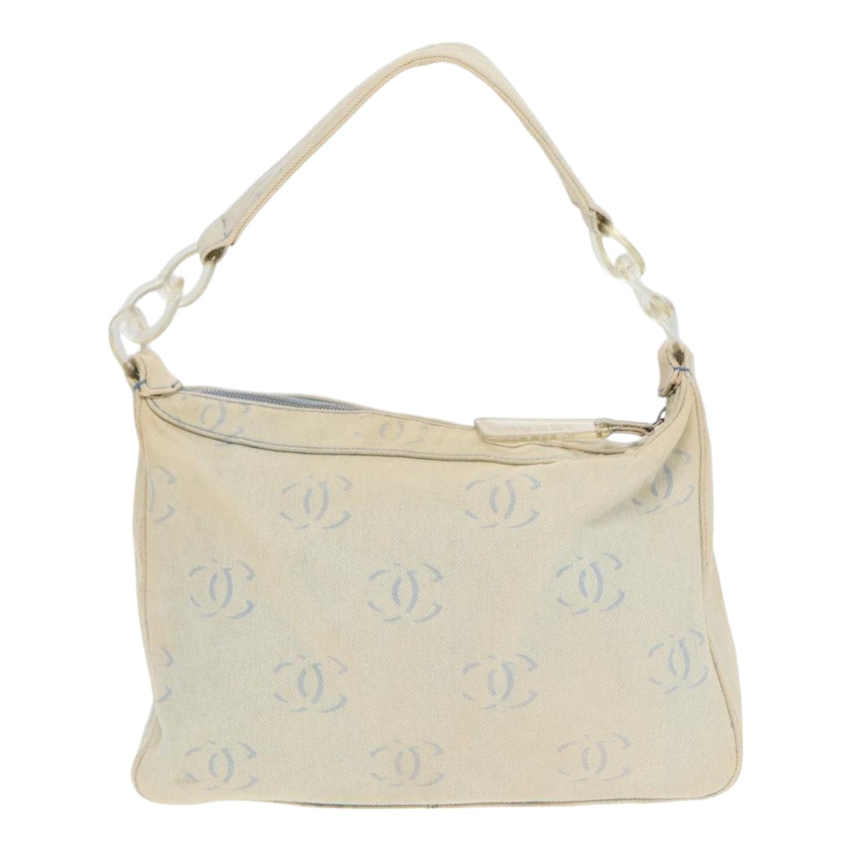 CHANEL COCO Mark Shoulder Bag Canvas Blue CC Auth yk14079 - 0