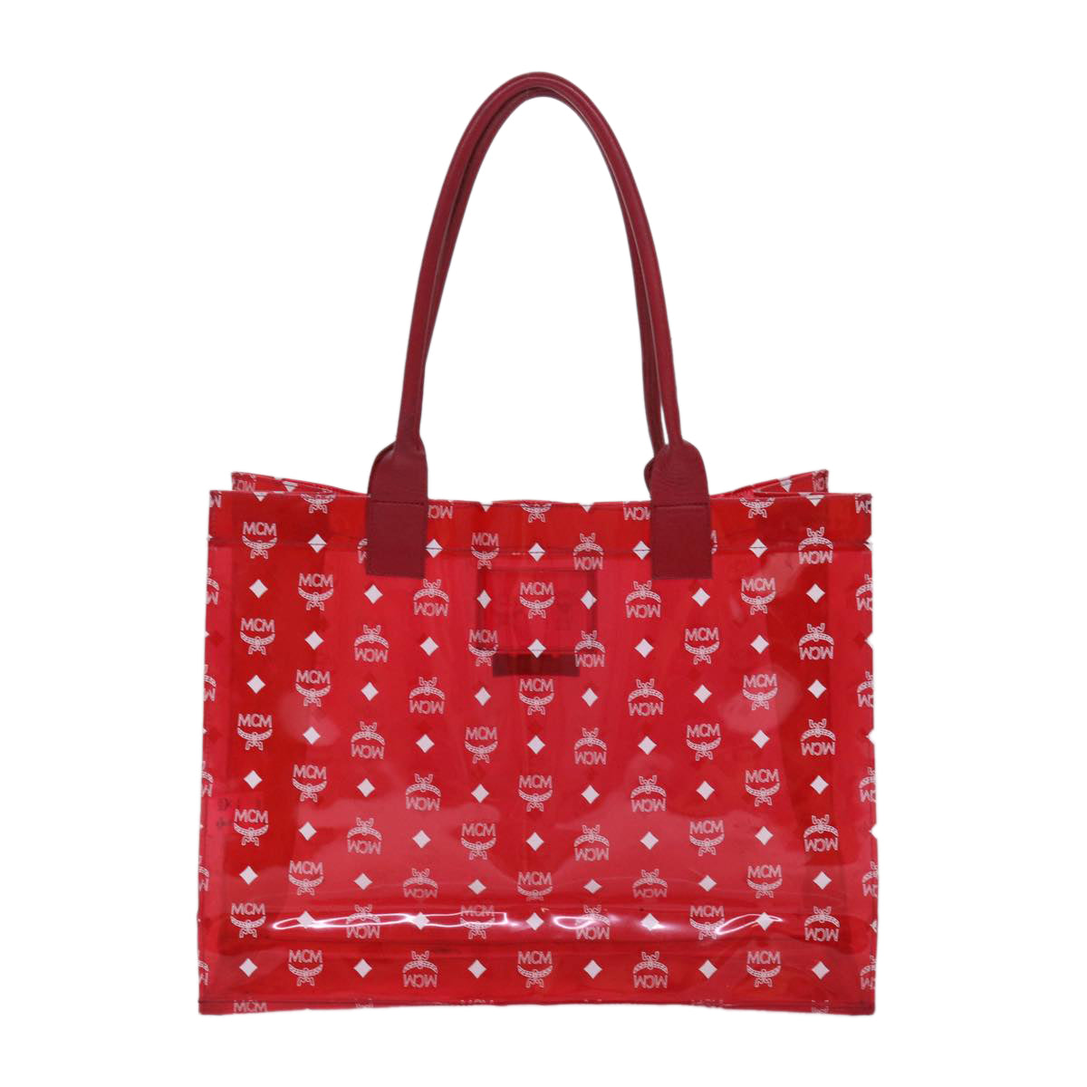 MCM Vicetos Logogram Phenomenon Collaboration Tote Bag Vinyl Red Auth yk14094