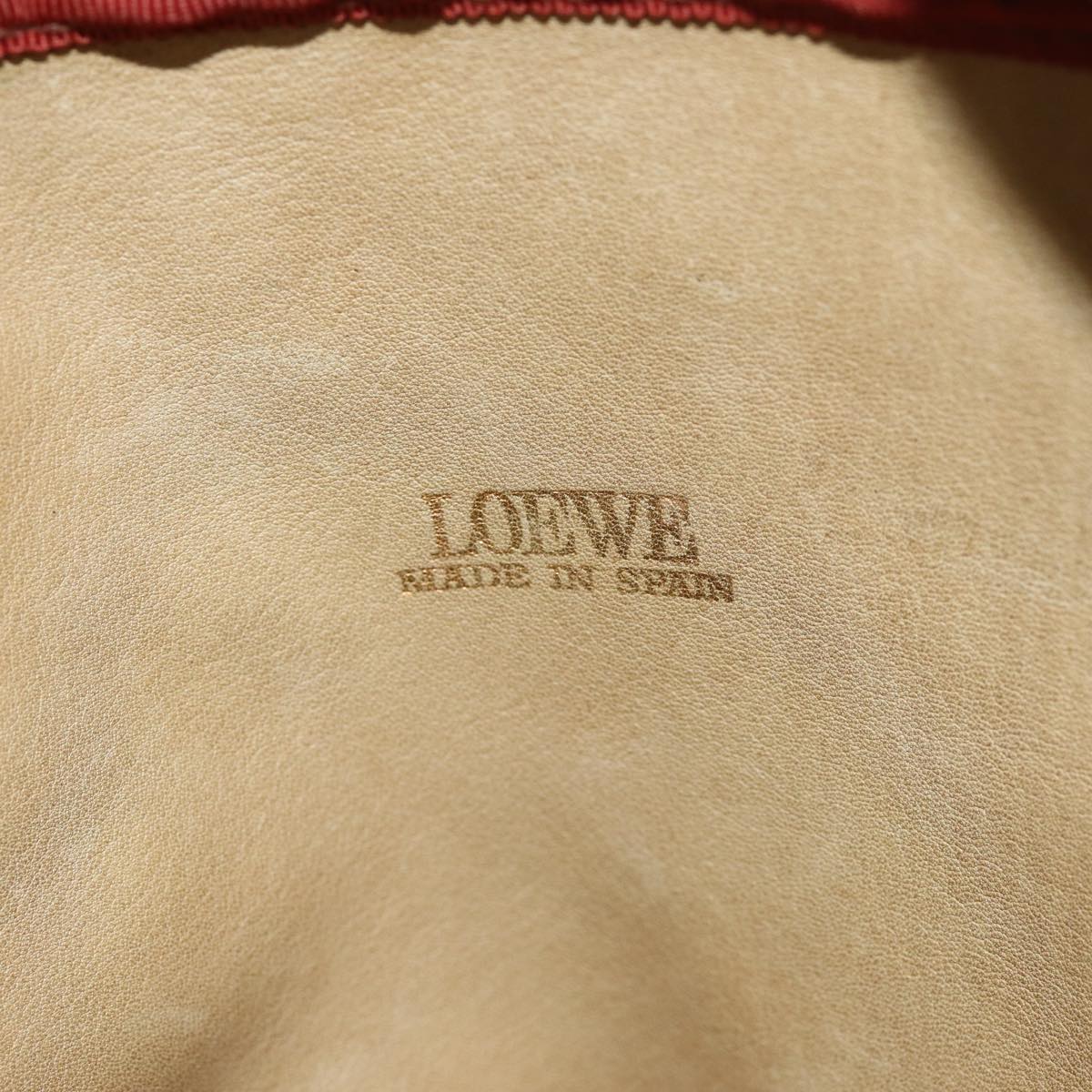 LOEWE Anagram Shoulder Bag Suede Beige Auth yk14097