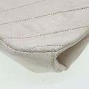 CHANEL V Stitch Chain Hand Bag Leather White CC Auth yk14103-14