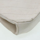 CHANEL V Stitch Chain Hand Bag Leather White CC Auth yk14103-15
