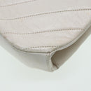 CHANEL V Stitch Chain Hand Bag Leather White CC Auth yk14103-9