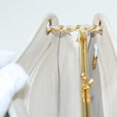 CHANEL V Stitch Chain Hand Bag Leather White CC Auth yk14103-18