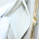 CHANEL V Stitch Chain Hand Bag Leather White CC Auth yk14103-21