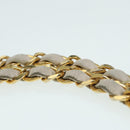 CHANEL V Stitch Chain Hand Bag Leather White CC Auth yk14103-7