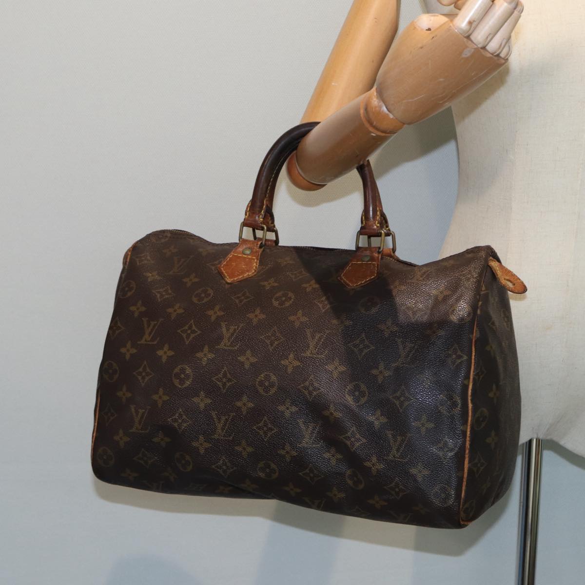 LOUIS VUITTON Monogram Speedy 35 Hand Bag M41524 LV Auth yk14106