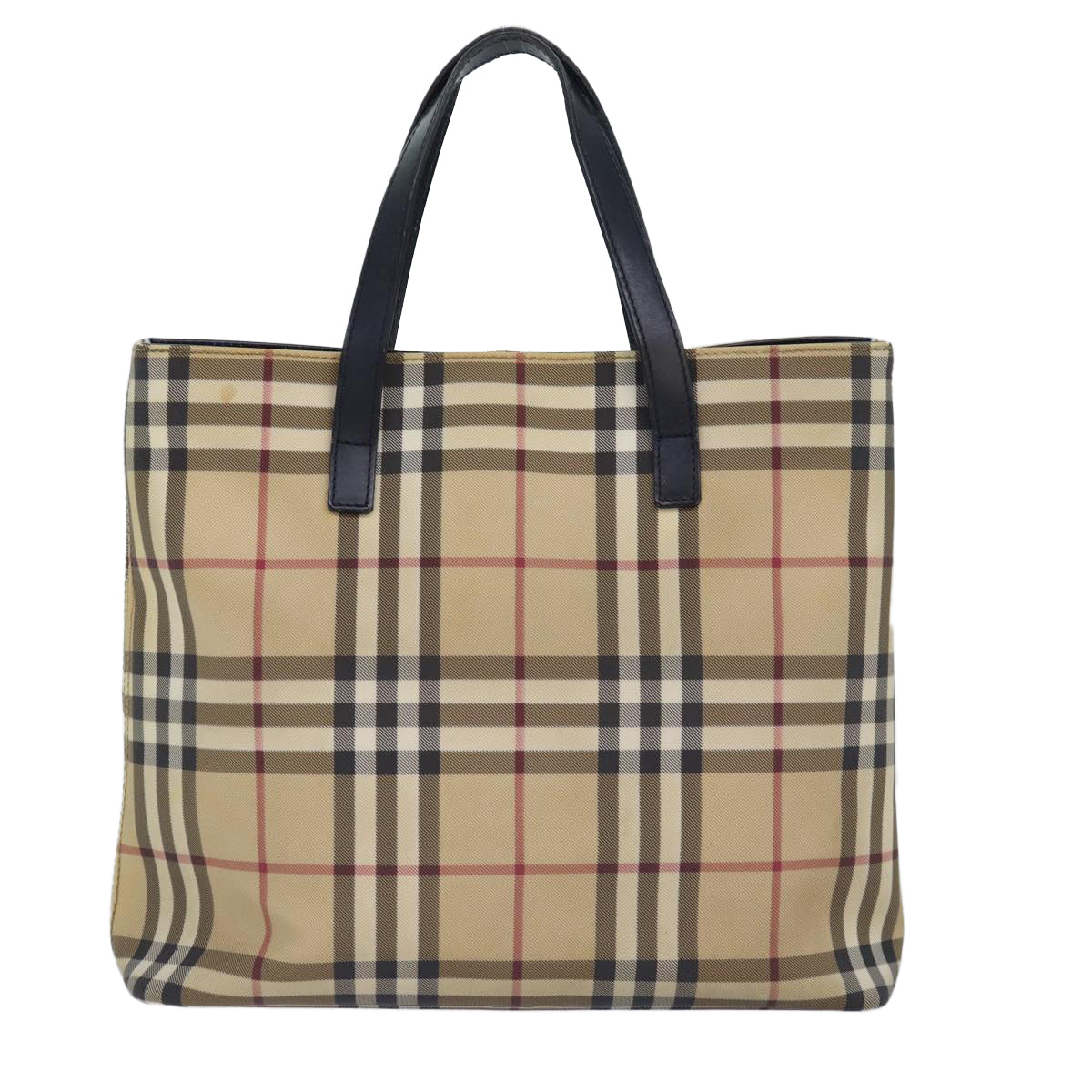 BURBERRY Nova Check Hand Bag Canvas Beige Auth yk14110 - 0