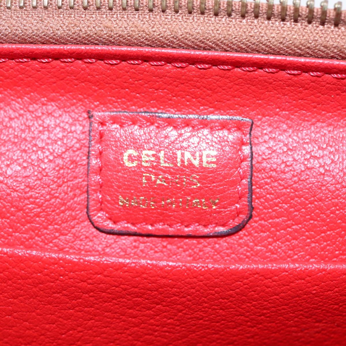 CELINE Pouch Leather Brown Auth yk14113