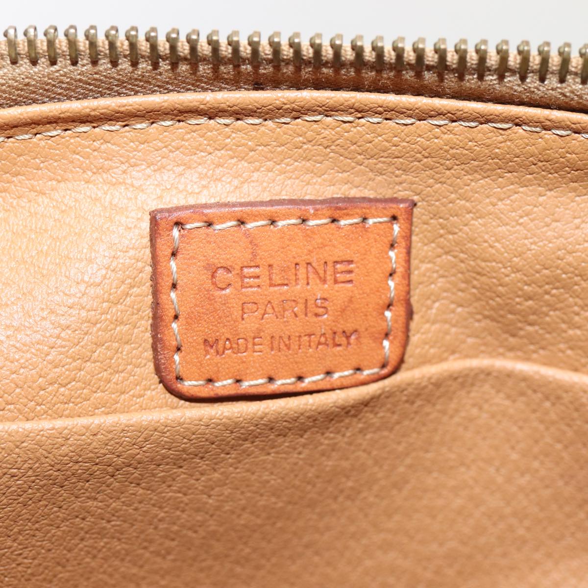 CELINE Macadam Canvas Pouch PVC Brown Auth yk14120