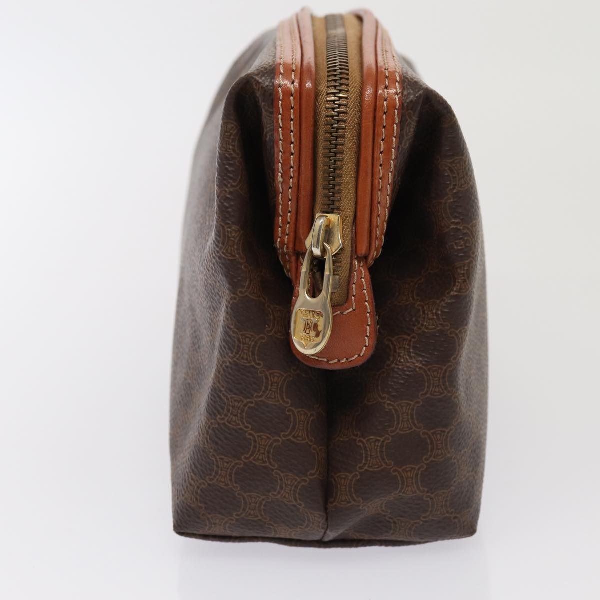 CELINE Macadam Canvas Pouch PVC Brown Auth yk14120