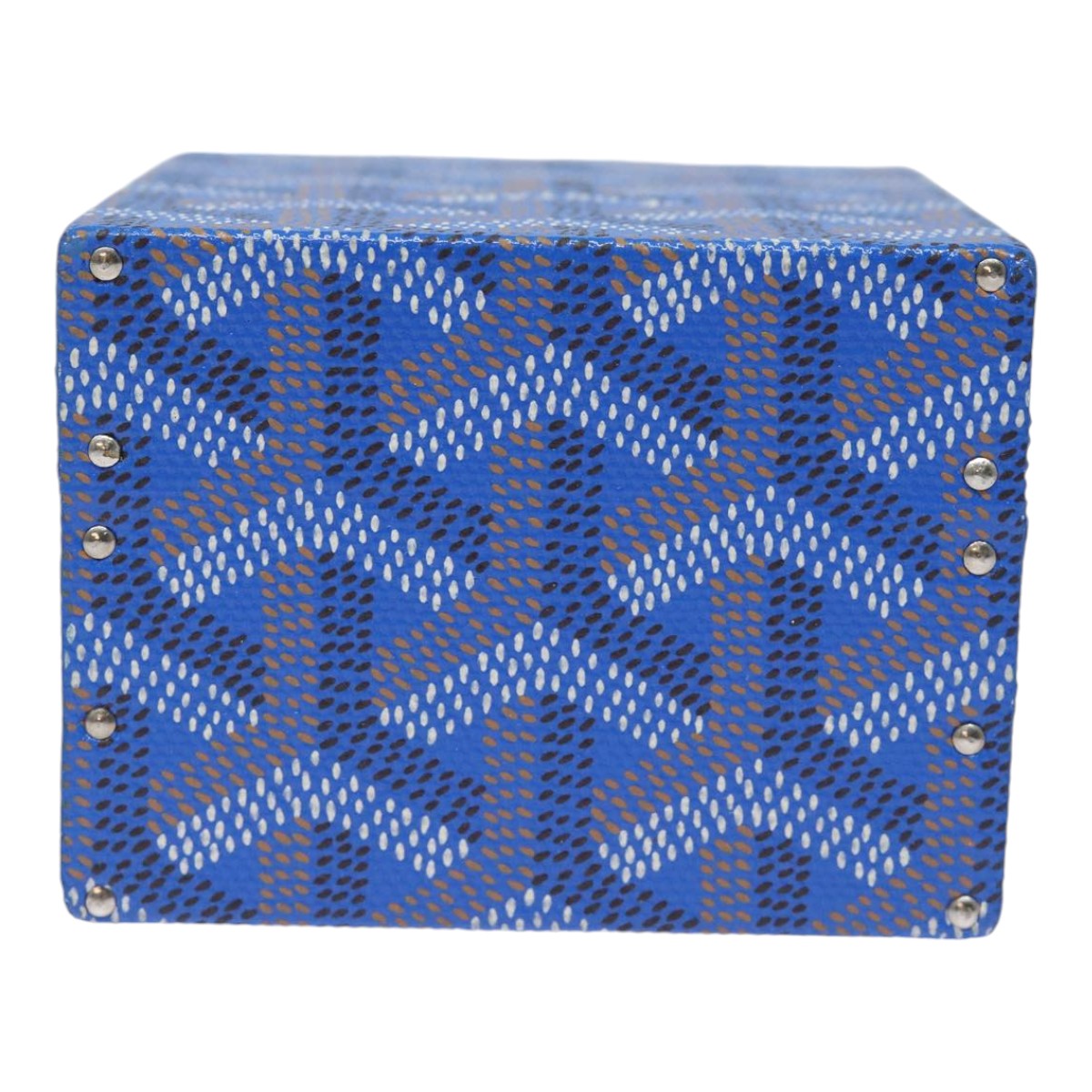 GOYARD Herringbone Regence Trunk Jewelry Case PVC Blue Auth yk14130A - 0