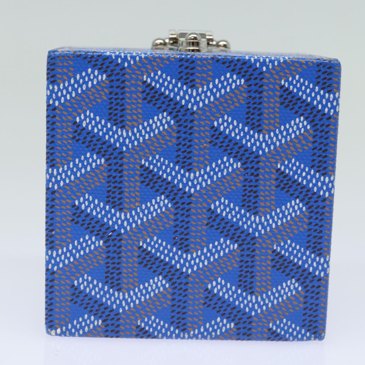 GOYARD Herringbone Regence Trunk Jewelry Case PVC Blue Auth yk14130A