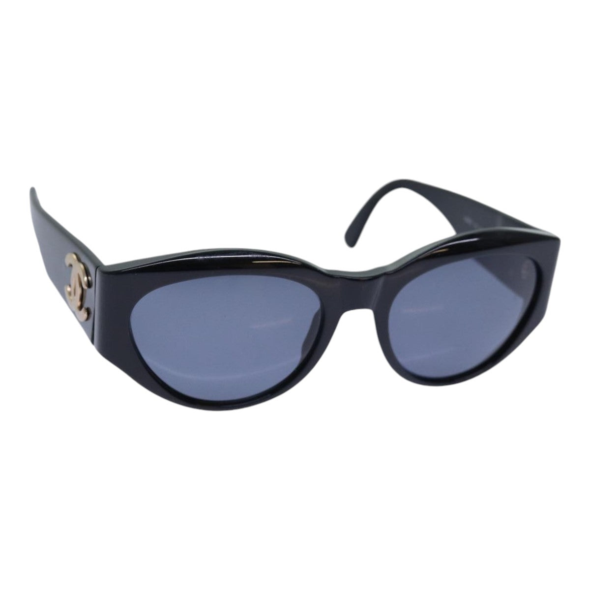 CHANEL Sunglasses plastic Black CC Auth yk14138