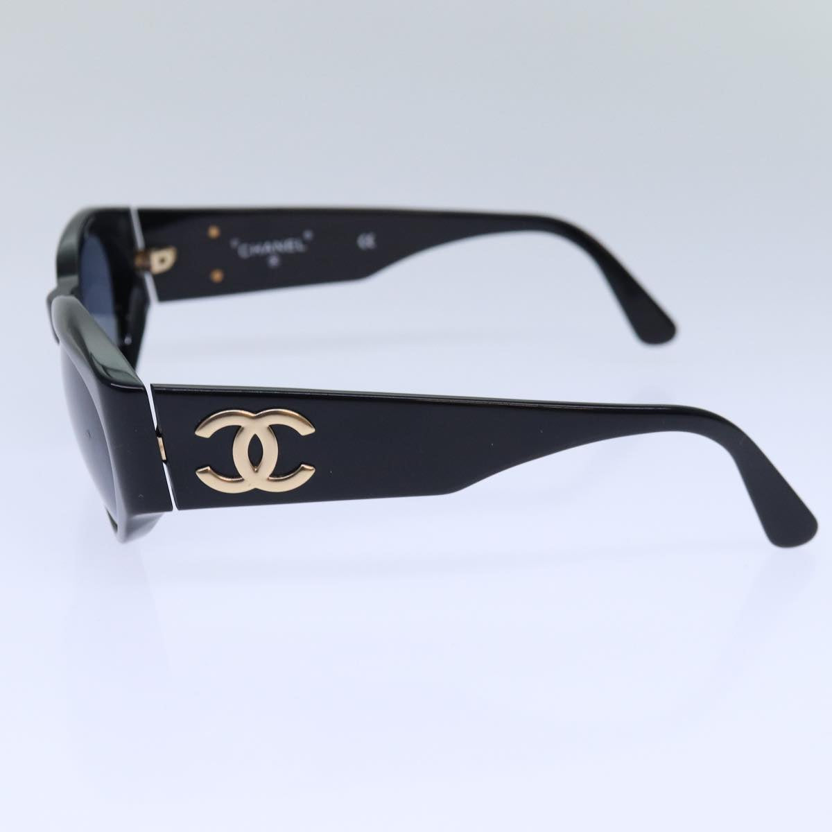 CHANEL Sunglasses plastic Black CC Auth yk14138