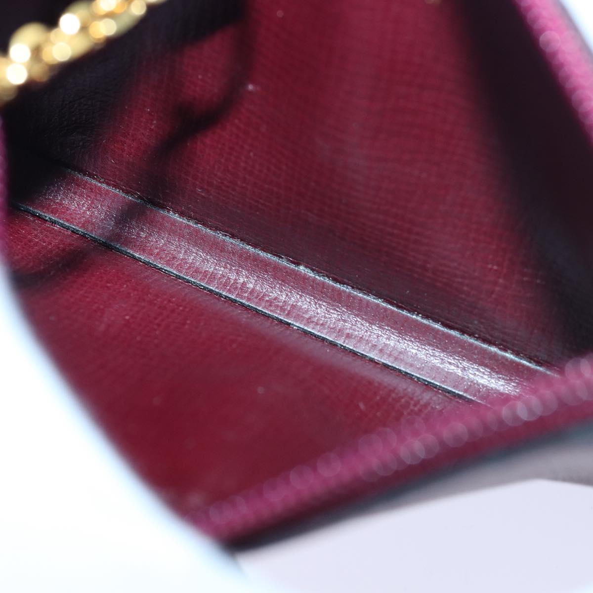 CARTIER Coin Purse Leather Wine Red Auth yk14143