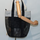 CHANEL Sports Tote Bag Nylon Black Gray CC Auth yk14152-22