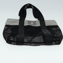 CHANEL Sports Tote Bag Nylon Black Gray CC Auth yk14152-5
