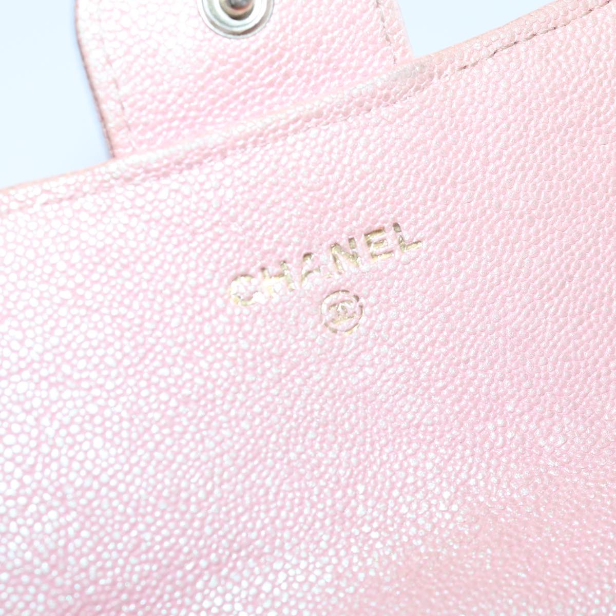 CHANEL Matelasse Long Wallet Caviar Skin Pink CC Auth yk14160