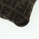 FENDI Zucca Canvas Tote Bag Wool Brown Black Silver Auth yk14162-9