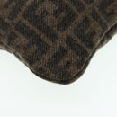 FENDI Zucca Canvas Tote Bag Wool Brown Black Silver Auth yk14162-14