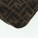 FENDI Zucca Canvas Tote Bag Wool Brown Black Silver Auth yk14162-15