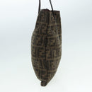 FENDI Zucca Canvas Tote Bag Wool Brown Black Silver Auth yk14162-4