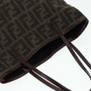 FENDI Zucca Canvas Tote Bag Wool Brown Black Silver Auth yk14162-6