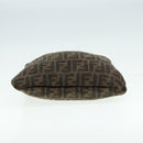 FENDI Zucca Canvas Tote Bag Wool Brown Black Silver Auth yk14162-5
