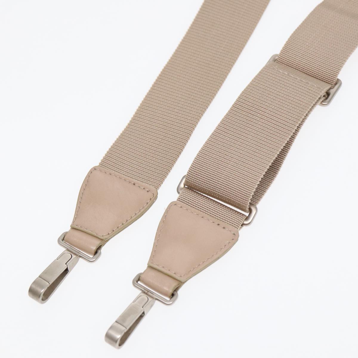 CHANEL Adjustable Shoulder Strap Nylon 27.6""-49.6"" Beige CC Auth yk14167