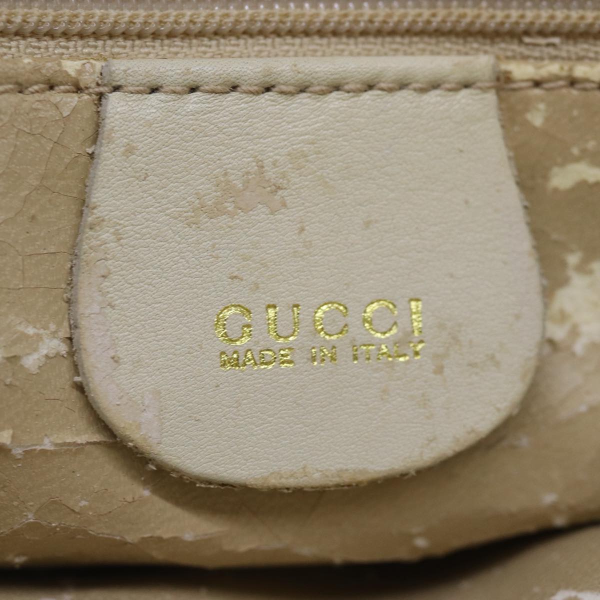 GUCCI Bamboo Hand Bag Leather 2way Cream Gold Auth yk14170