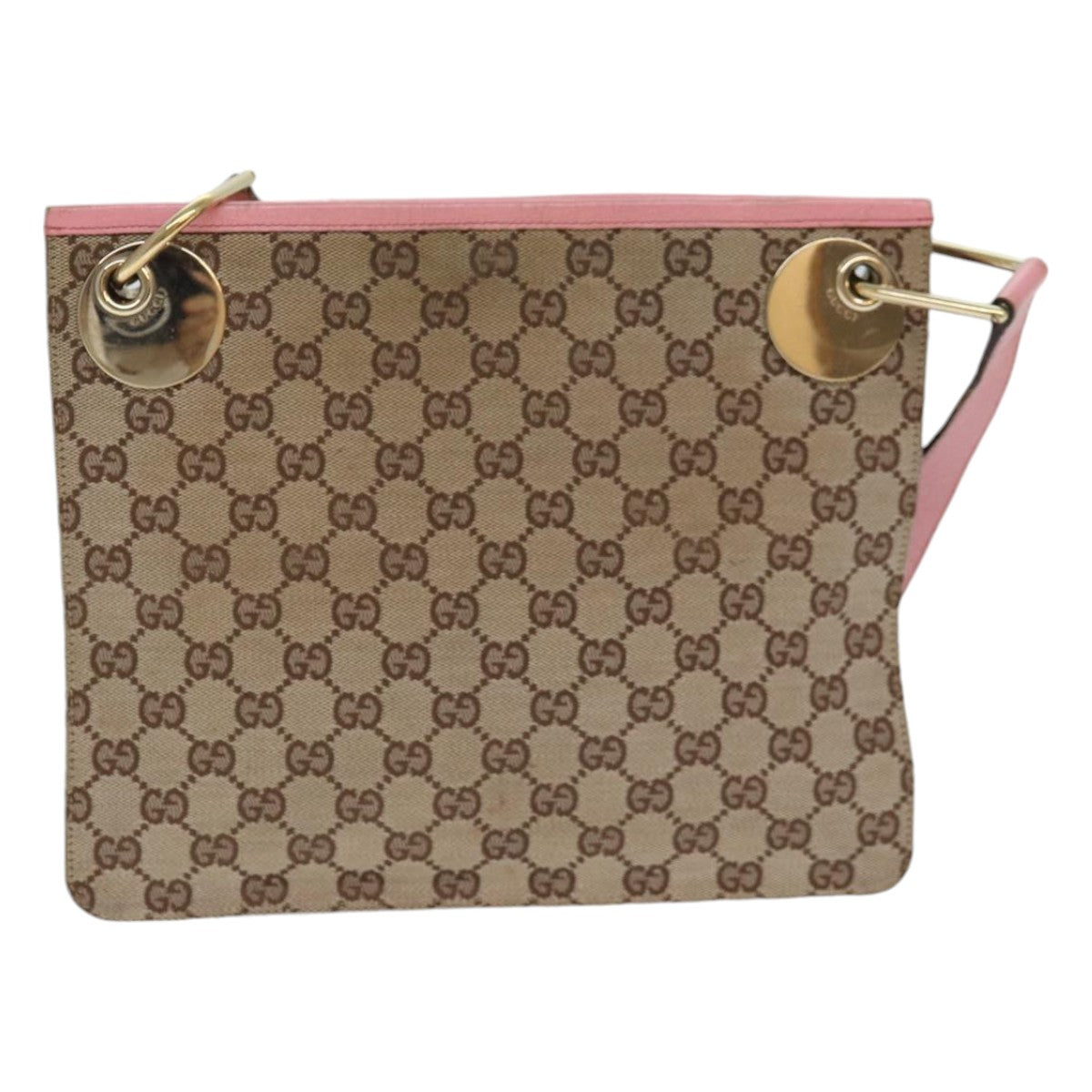 GUCCI GG Canvas Shoulder Bag Beige Gold 120841 Auth yk14171 - 0