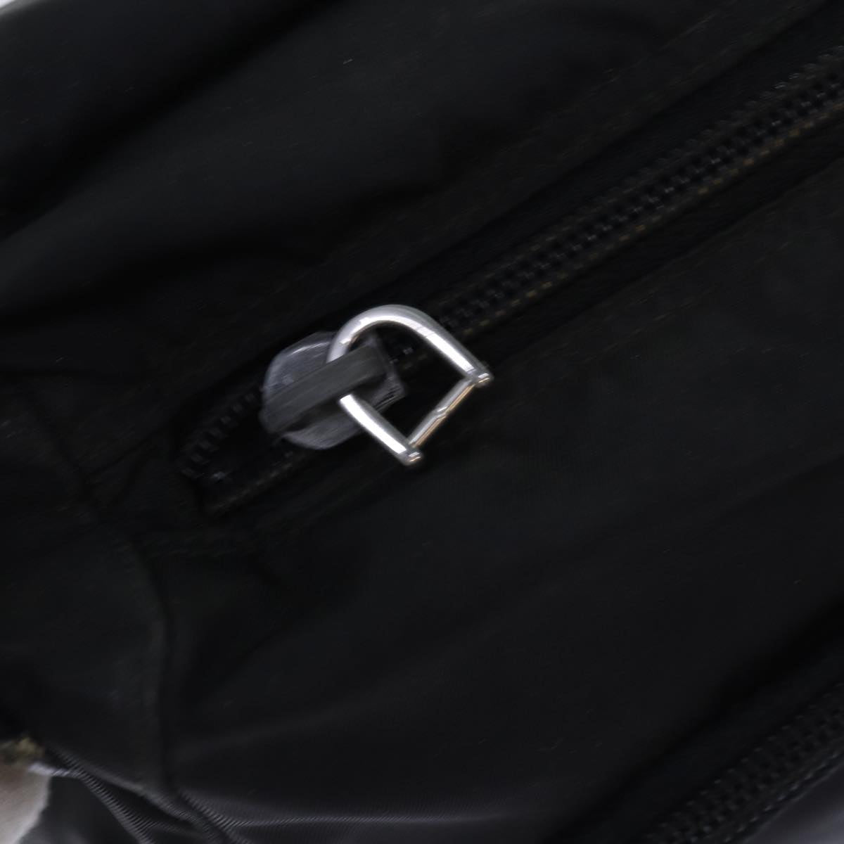 PRADA Shoulder Bag Nylon Black Silver Auth yk14181