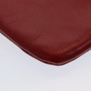 GIVENCHY Pouch Leather Red Gold Auth yk14187-15