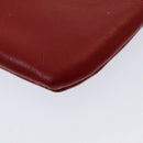 GIVENCHY Pouch Leather Red Gold Auth yk14187-16